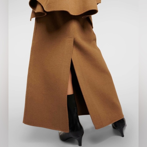 The Frankie Shop Large Malvo Camel Wool Blend Maxi Skirt - Picture 3 of 12